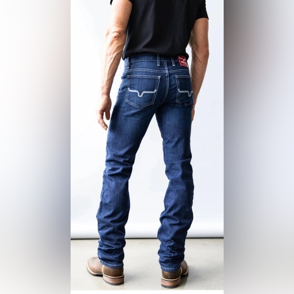 Kimes Men's Thomas Mid Low Rise Straight Bootcut Jeans